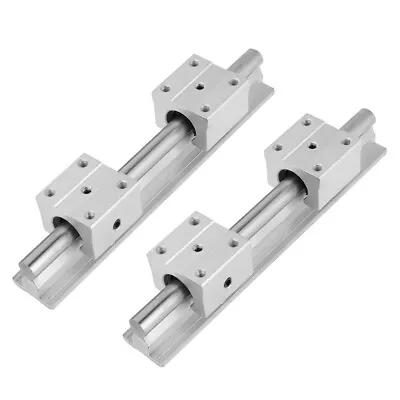 2Pcs SBR12 2mm Linear Slide Guide Shaft Rail + 4Pcs SBR12UU Bearing Block CNC♡ • £33.99