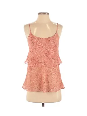 $13.40 • Buy Cabi Top XS Orange Womens Tank Cami Cotton Print Sleeveless Ruffle  