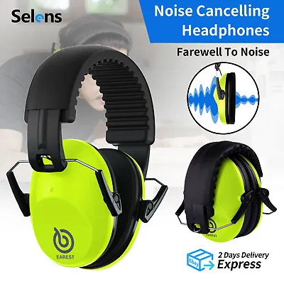 EAREST Adult Ear Defenders Noise Reduction Hearing Protectors Ear Muffs Safe NRR • £11.99