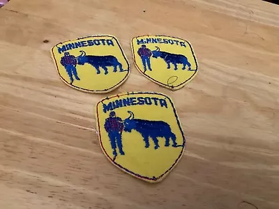 Minnesota Bull Cow Farmer State Patch Lot Of 3 Vintage Patches • $8.25