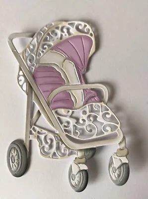 5 Tattered Lace Diecut Baby Pram Die Cuts • £2.80