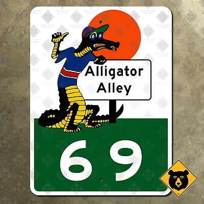 Florida Alligator Alley Highway Mile Marker 69 Road Sign Everglades 28x21 • $177.65