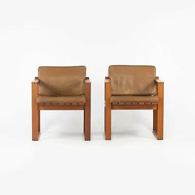 1975 Pair Of Bodil Kjaer Teak & Leather Slat Seat Chairs By CI Designs Of Boston • $5500