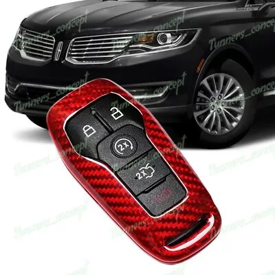 Red For Ford Mustang Edge F150 Fusion Real Carbon Fiber Remote Key Shell Cover • $41.23