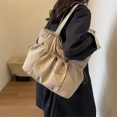 Women Drawstring Tote Bag All-Match Nylon Shoulder Bag Large Capacity Underarm B • $16.29