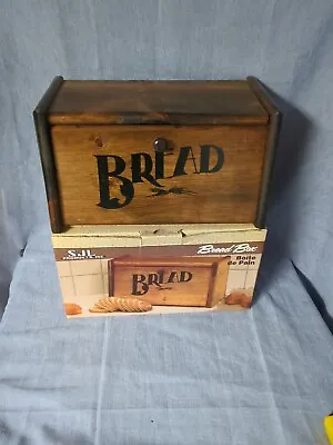 NEW Vintage Wooden Drop Down Storage Shelf BREAD BOX MCM 1980S • $39.99
