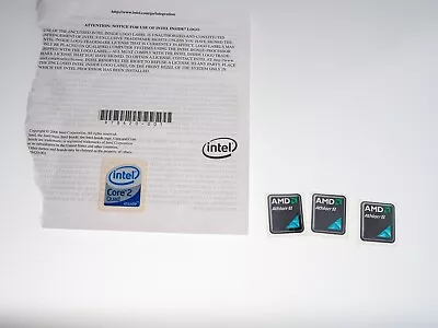 GENUINE Intel Core 2 Quad Inside Sticker And 3x AMD Athlon-II Decals Logo • $5