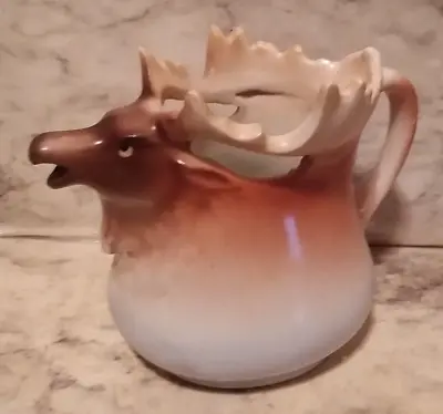 Vntg Austria ELK Moose Ceramic Animal Head Hunting Cabin Decor Creamer • $24.99