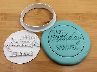 Custom Personalized Name Happy Birthday  Party Cookie Fondant Embosser Stamp  • $9.26