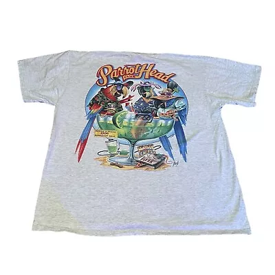 Vintage 1995 Single Stitch Parrot Head Club Shirt Caribbean Soul Grey T Shirt • $14.99