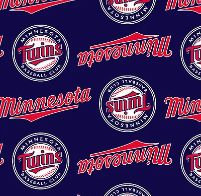 Minnesota Twins MLB Baseball Team Print Fleece Fabric By The Yard S6616bf • $12.97