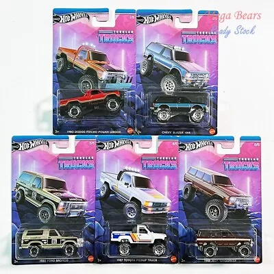 Hot Wheels 2024 Tubular Trucks Set Of 5 Cars Chevy Blazer 4x4 1988 Jeep Wagoneer • $37.25