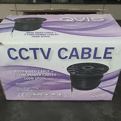 QVIS RG59 CCTV Video Cable + 2 Core Power Cable - Approx 75m Left • £5