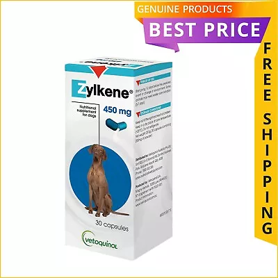 Zylkene Nutritional Supplement 30 Capsules 15 To 60 Kg For Dogs 450 MG • $86.94