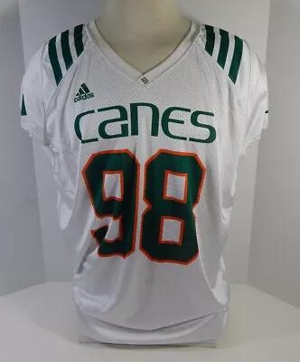 Miami Hurricanes 98 Game Issued White Football Practice Jersey 947 • $59.99