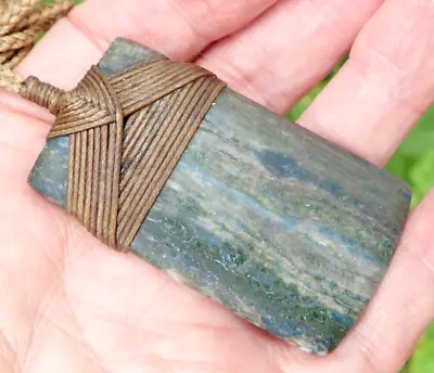 Unique Nz West Coast Fuschite Rarest Aotea Stone Maori Bound Hei Toki Necklace • $195