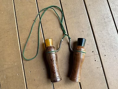 Two Vintage HERTER'S Duck Calls With Lanyard **working** • $59.99