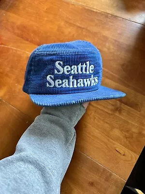 Vintage Seattle Seahawks New Era Corduroy Snapback Hat • $26