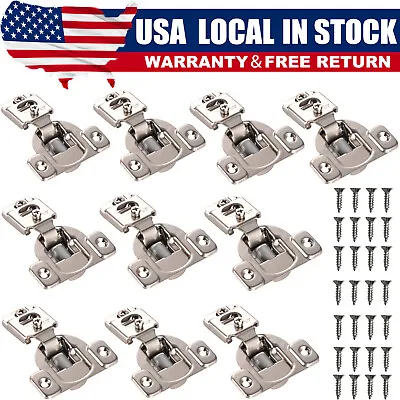 10 Pack 1/2  Overlay Soft Close Face Frame 105° Compact Cabinet Hinge Hardware • $19.30