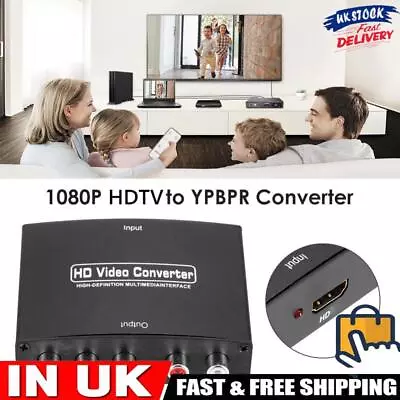 HDMI To 5RCA YPBPR Component Converter 1080P HD Video Audio Adapter For TV PC • £12.89