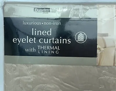 £24.99 • Buy Dunelm Eyelet Ivory Curtains 136x 183 Cm With Thermal Lining - Non Iron Finish