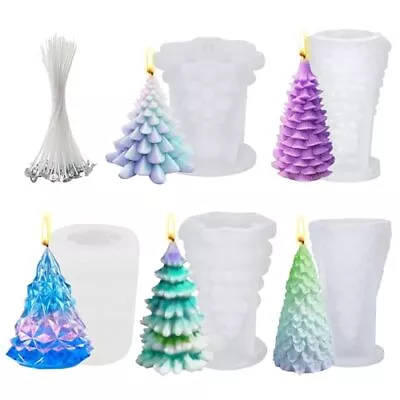 5Pcs Christmas Tree 3D Silicone Candle Moldchristmas Candle Making Molds Sili... • $34.11