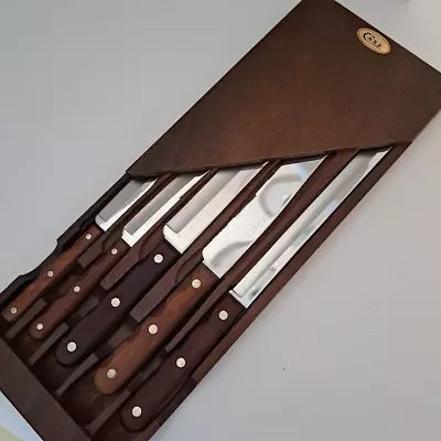 Vintage CaseXX Kitchen Knife Set With Wood Case 5 Knives • $109