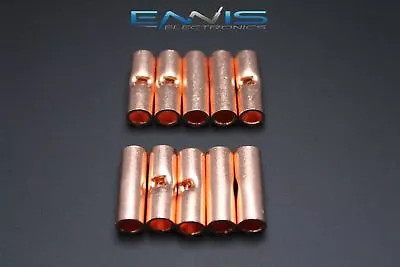 6 Gauge Copper Butt Connector 10 Pk Crimp Terminal Awg Battery Cur6 • $11.95