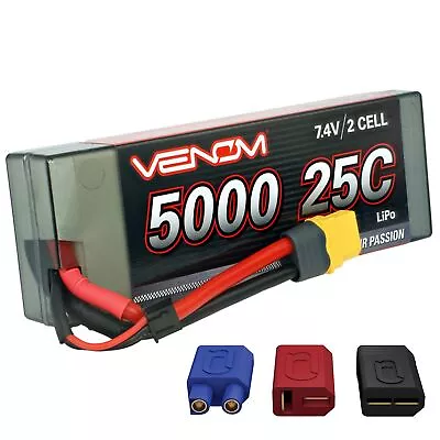 Venom Drive Series 25C 2S - 5000mAh 7.4V LiPo RC Hardcase Battery - Universal... • $86.69