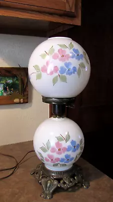 Vintage  Gone With The Wind   EF EF Chicago Hurricane Lamp Colorful Flowers NICE • $79.99