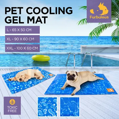 $24.95 • Buy Pet Cooling Mat Gel Mats Bed Cool Pad Puppy Cat Non-Toxic Beds Summer 3 Size