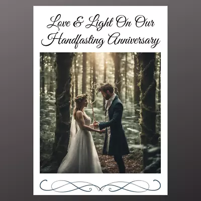 OUR Anniversary Handfasting  Card Pagan Wiccan Gothic Personalised Seeded • £2.99