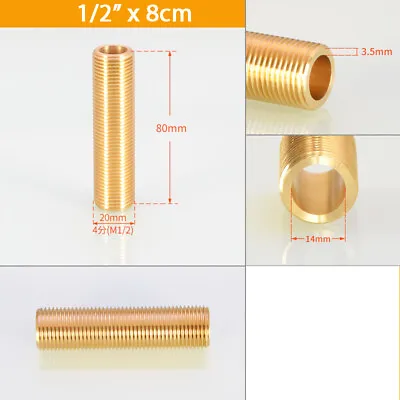 Threaded Rod Brass Thread Hollow 1/2 X Long 30mm/40mm/50mm/60mm/80mm/100mm/120mm • £32.58