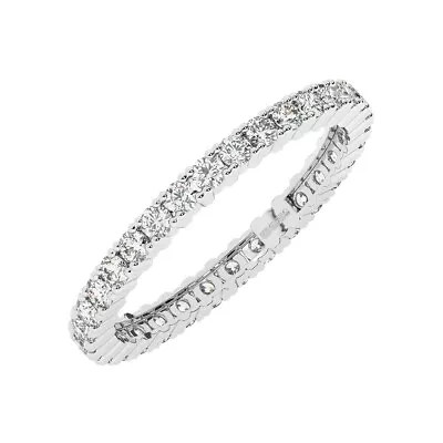 $929.74 • Buy 9K White Gold, 0.75 Carat 100% Natural Round Cut Diamond Full Eternity Ring