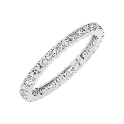 $929.74 • Buy 9K White Gold, 0.75 Carat 100% Natural Round Cut Diamond Full Eternity Ring