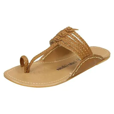 Ladies Leather Collection Flat Toeloop 'Braided Sandals' • £9.99