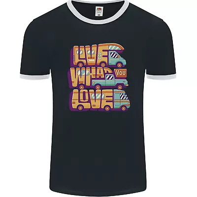 Motorhome Live What You Love RV Caravan Mens Ringer T-Shirt FotL • £8.99