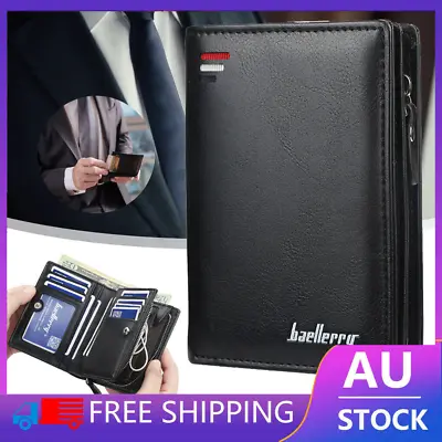 $13.99 • Buy RFID Blocking Wallet Leather Credit Card Money Holder For Air Tag Case Black New