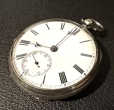 Fusee Silver Pocket Watch 50mm Mid 1800s • $195