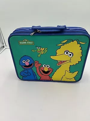 Sesame Street Suitcase Blue Vintage Henson Productions Luggage Grover Big Bird • $15