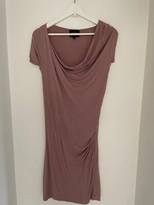 £40 • Buy VIVIENNE WESTWOOD ANGLOMANIA Dusky Rose Pink  Ruched Drape Viscose Dress Sz S