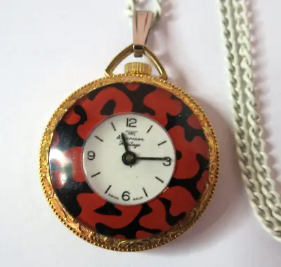 Vintage 1960's Swiss American Heritage Pendant Necklace Watch Manual Wind Runs • $29