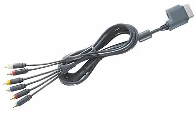 Official Microsoft Xbox 360 HD Audio Video AV Cable Lead With Switch 2m Grey • £6.49