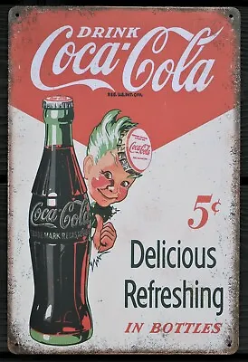 Coca Cola Coke Metal Garage Sign Wall Plaque Vintage Mancave 8 X 12 Inches A4 • £8.99