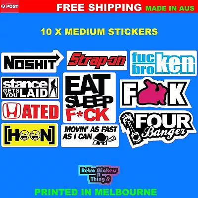 10PCS JDM Sticker BOMB Turbo DRIFT Japanese Racing Logo Medium • $5.95