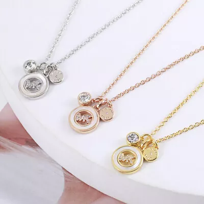 Michael Kors Personality Fashion Ring Inlaid Shell Mother Shell Letter Necklace • $28.05