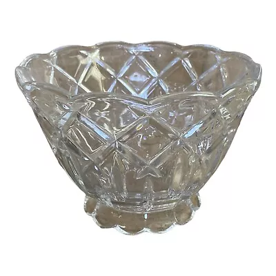 VTG Cut Crystal Lamp Shade 6  Fitter Hurricane Thick Cut Glass Candle Holder • $32.29