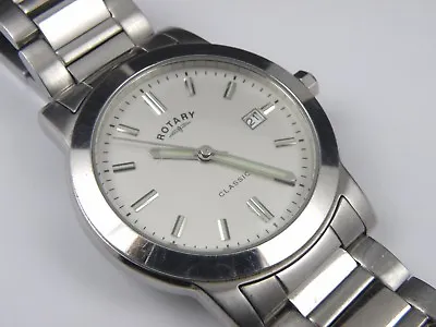 Rotary CGB00001/02 Mens Classic Stainless Steel Bracelet Watch - 100m • £69.95