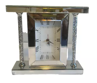 Mirrored Mantle Clock Luxury Home/Office Decor Loose Diamonds Battery 12 X12  • $15.98