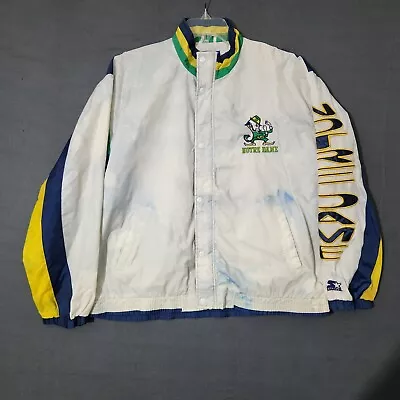 Vintage Starter Notre Dame Mens Jacket Size Large Windbreaker NCAA • $20